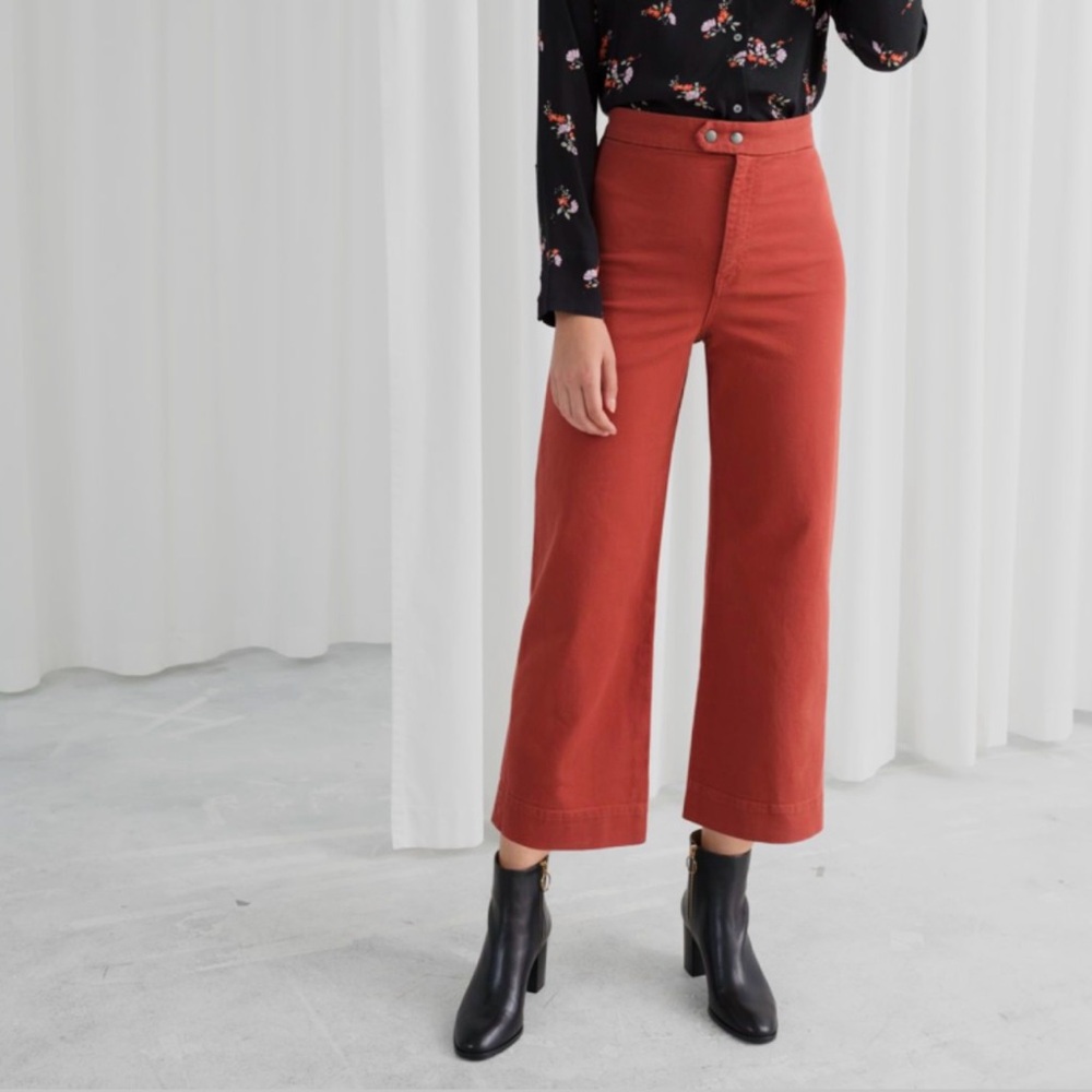 & Other Stories Twill High Waist Wide Leg Culottes
